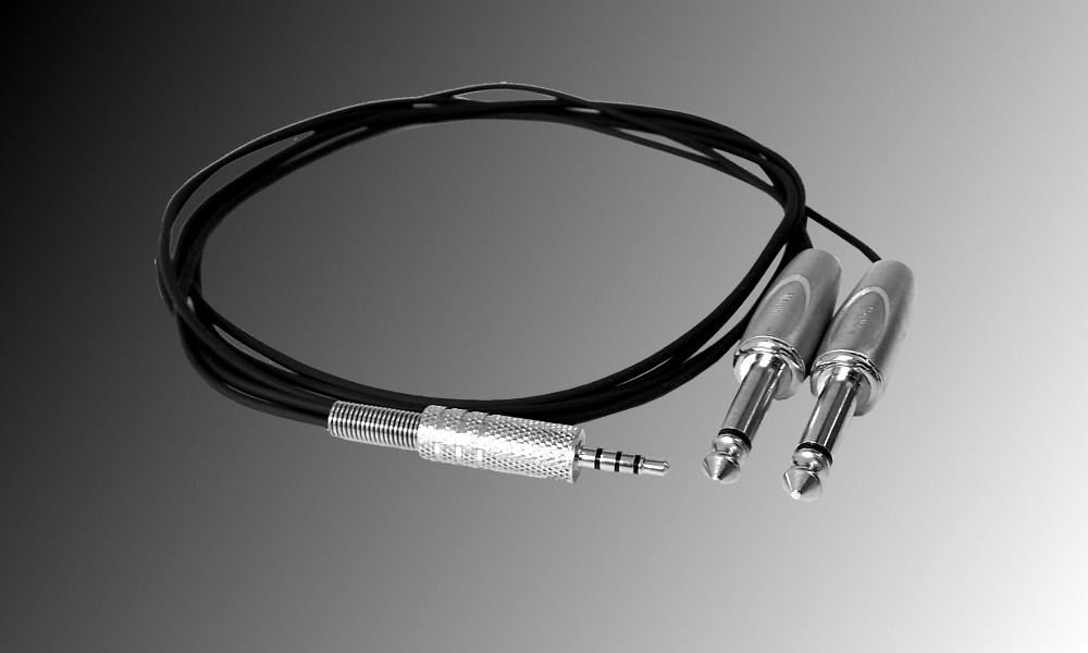 PROJECT iPhone 4-Pol Mini-Jack - 2 x Jackstecker 6.3mm - 1m