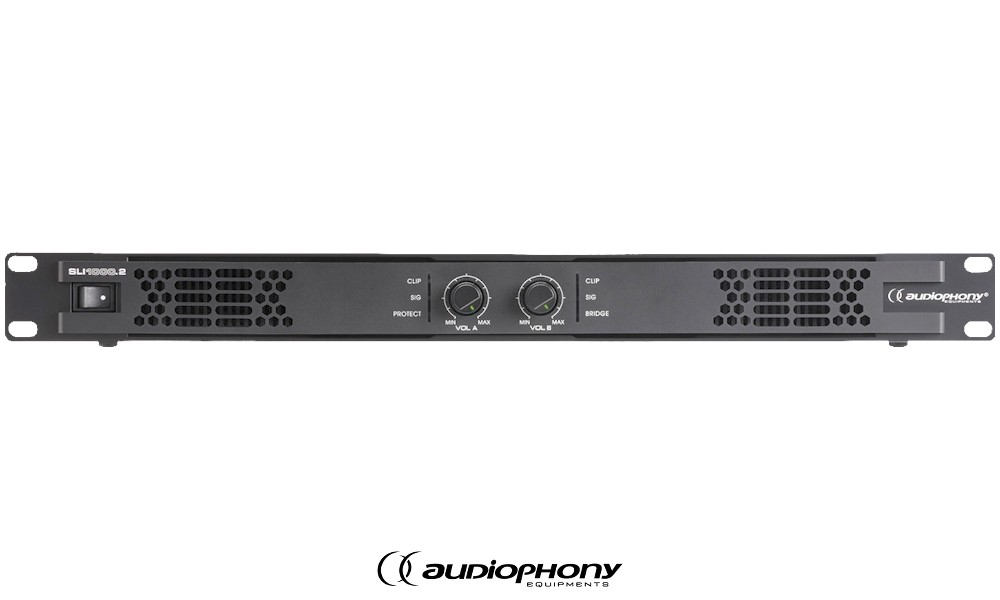 AUDIOPHONY SLI1000.2  2-Kanal Digital-Endstufe 2 x 900W RMS, 4Ω/70V/100V