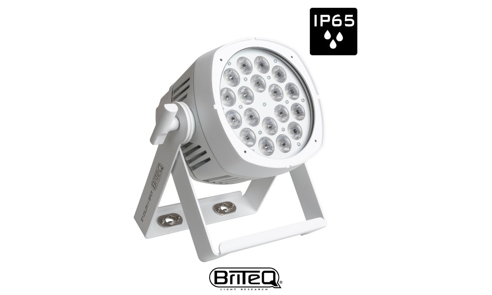 BRITEQ BT-COLORAY 18FCR WHITE Stage Beamer weiss, 18x8W, IP65