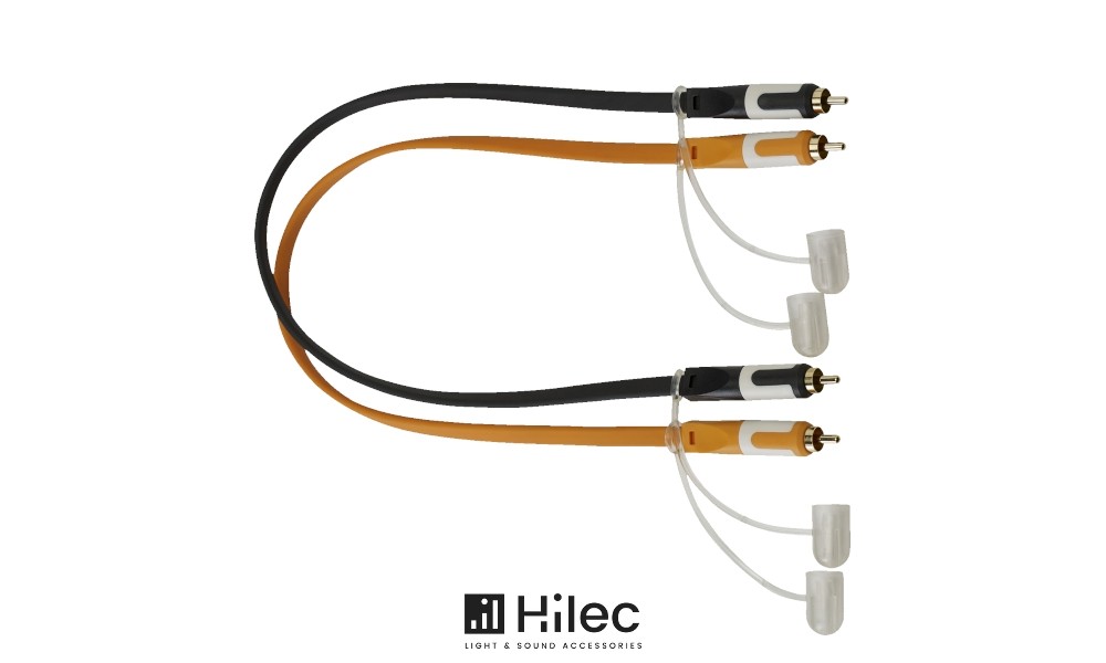 HILEC CFLAT-RCA Flachband-Audiokabel 2 x RCA/Cinch - 2 x RCA/Chinch