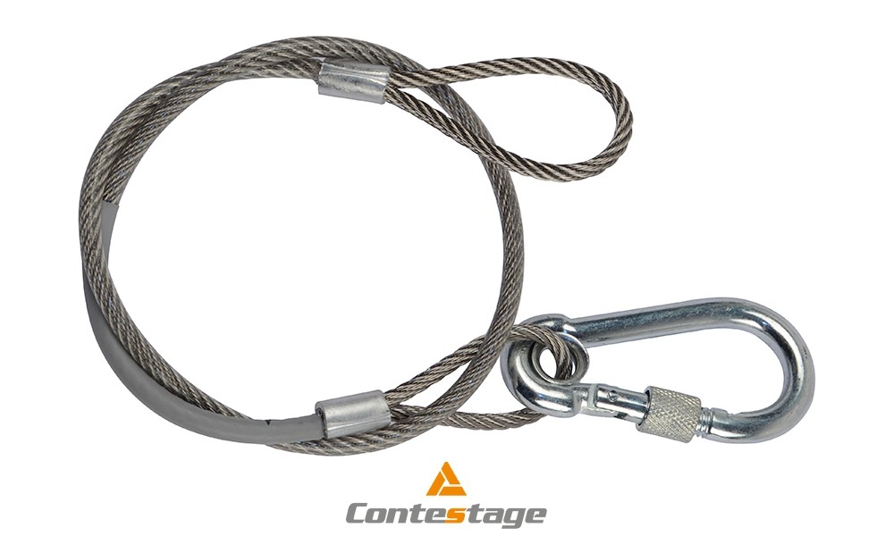 CONTESTAGE SC90S Sicherungsseil Ø 4mm/60cm MWL 90kg, silber
