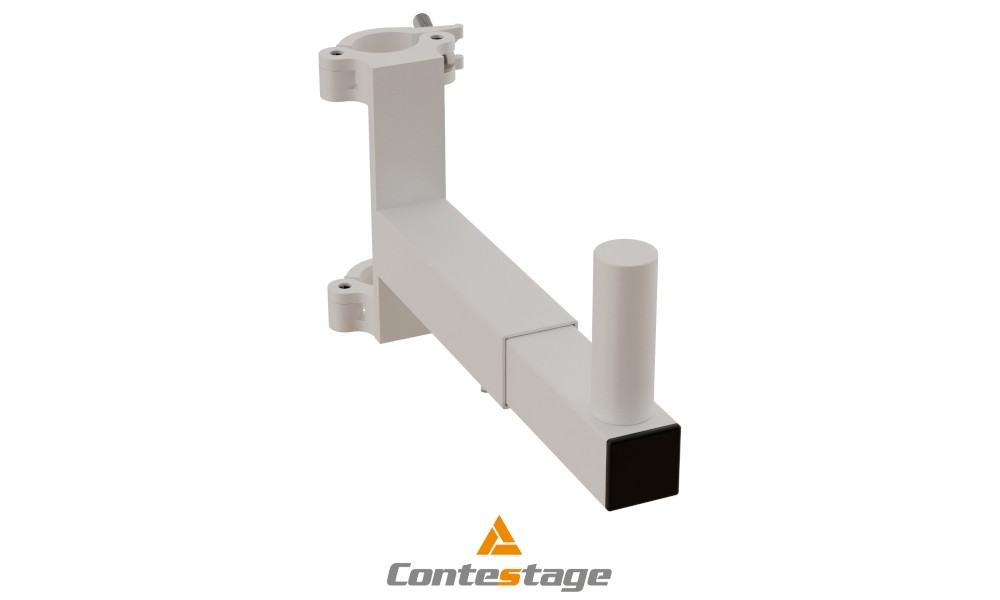 CONTESTAGE SUP-TEL30W Verstellbare Traversenhalterung für Lautsprecher/Projektor weiss, 26-33cm, SWL 30kg