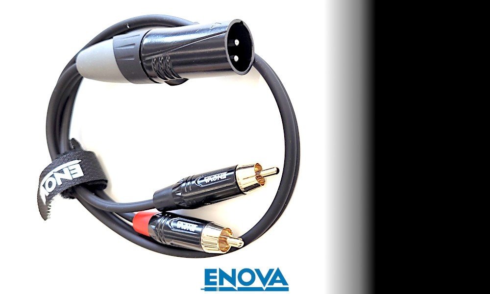 ENOVA Audio-Kabel 2 x Cinch/3-Pol XLR/M Länge 20cm - Code EC-A3-CLMM-XM
