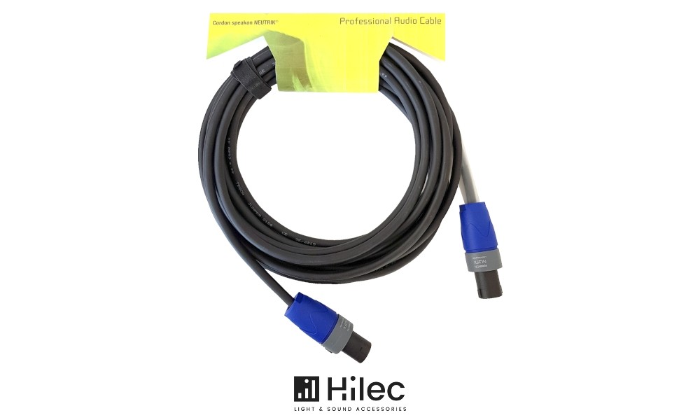 HILEC CSP Speakercable - Lautsprecher-Kabel mit NEUTRIK® speakON NL2FX-Steckern, 2 x 1.5mm2, Länge 1m