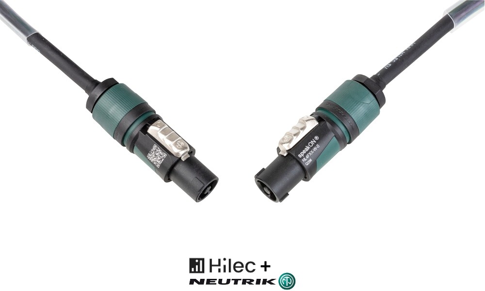 HILEC prof. Lautsprecherkabel 4 x 2.5mm² mit NEUTRIK® NL4FXX-W-S speakON-Steckern