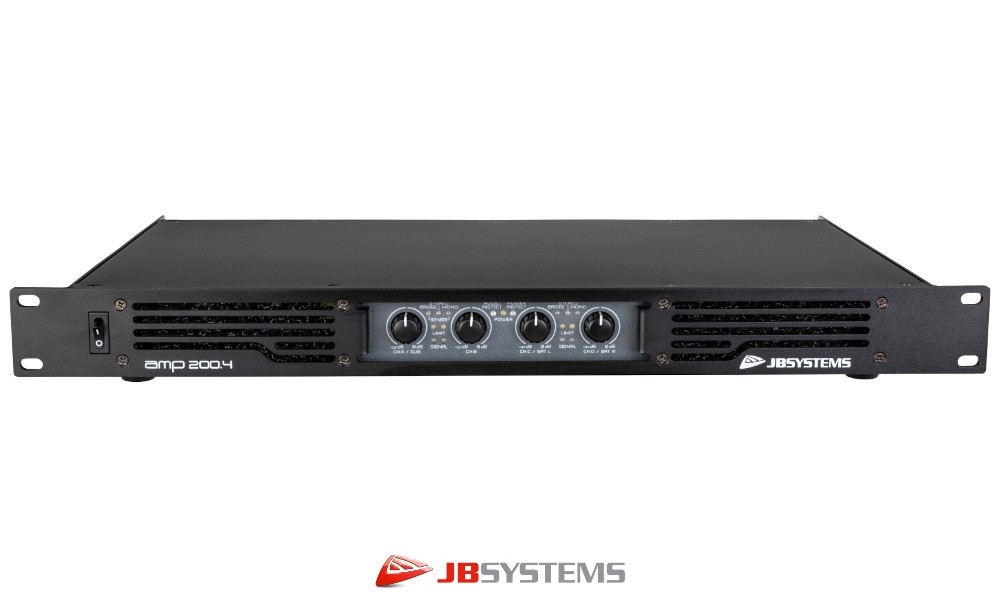 JB SYSTEMS AMP200.4 4-Kanal Digital-Endstufe 4 x 200W RMS/4Ω, 19"/1U