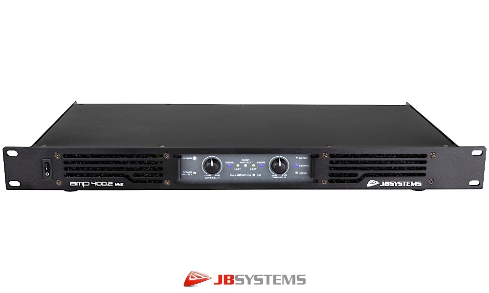 JB SYSTEMS AMP400.2 MK2 2-Kanal Digital-Endstufe 2 x 450W RMS/4Ω, 19"/1U