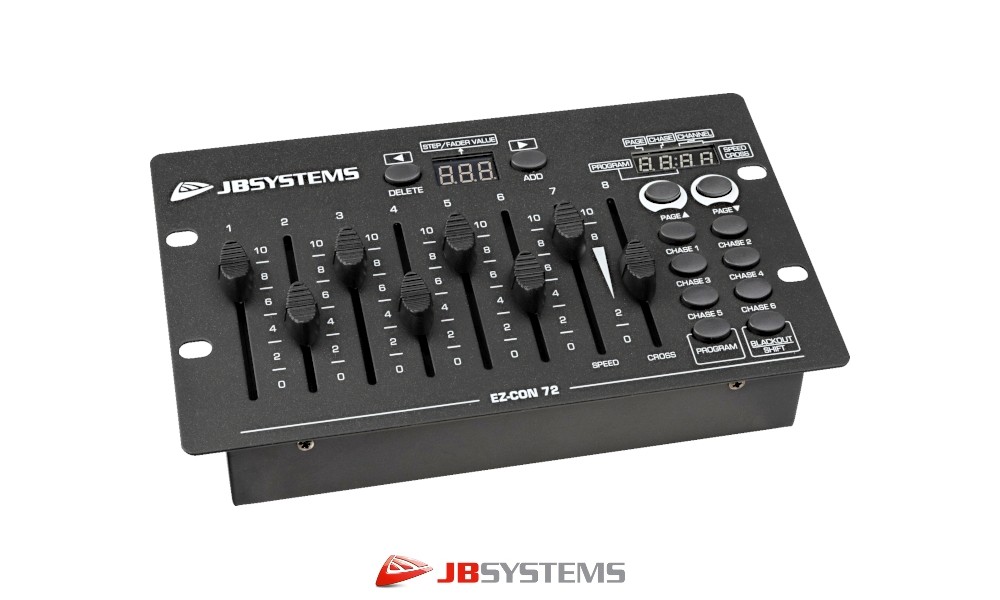 JB SYSTEMS EZ-CON72 DMX-Mixer 72 Kanäle (9 Gruppen à 8 Kanäle), 6 Chases