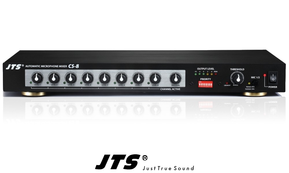 JTS CS-8 Automatic Mixer mit 8 umschaltbaren Mic/Line Eingängen