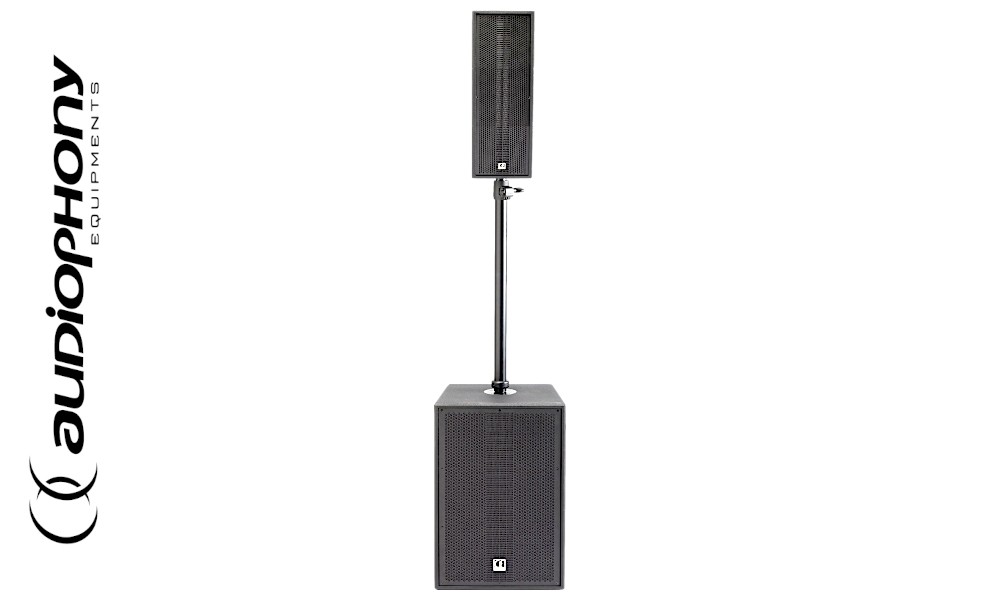 AUDIOPHONY MOJO2200curve Aktives PA-Säulensystem mit Mixer/DSP/Bluetooth/TWS, 1000W RMS