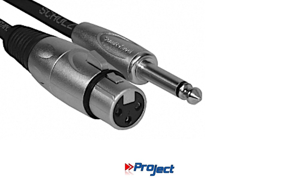 PROJECT Mikrofon-Audio-Kabel XLR/F-Mono Jack 6.3mm, Länge 10m