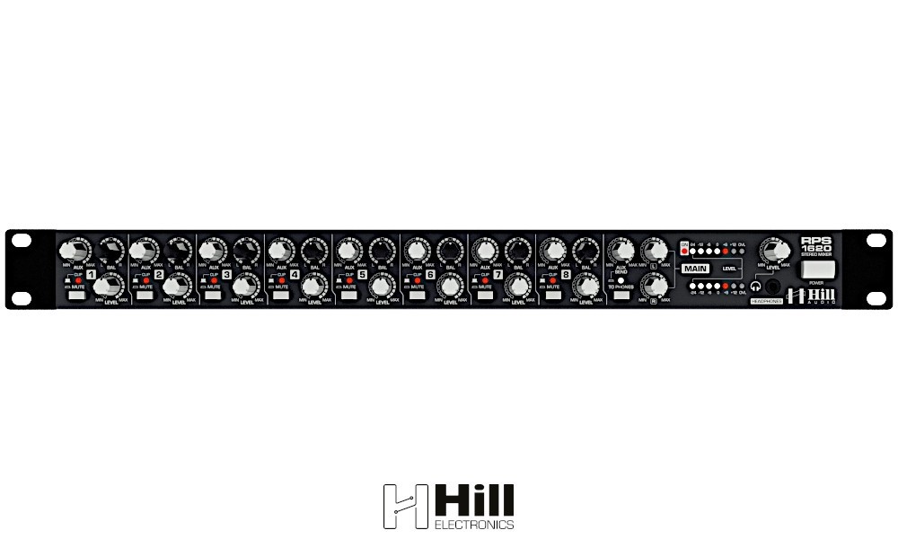HILL AUDIO RPS-1620 8-Kanal Stereo Linien Mixer 19"/1U