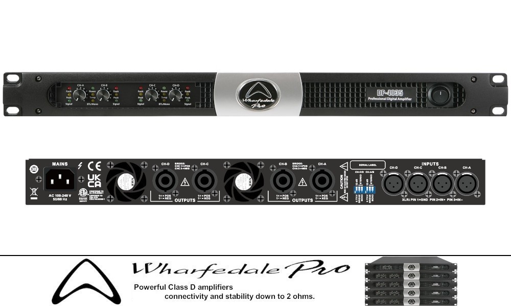 WHARFEDALE PRO DP-4035 4-Kanal Digital-Endstufe 4 x 1010W RMS/2Ω
