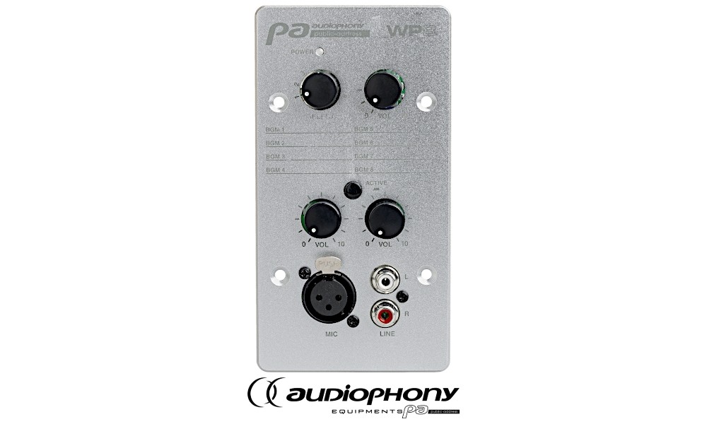 AUDIOPHONY WP8 Wandkontroller mit Mic/Line-Eingang zu PREZONE88