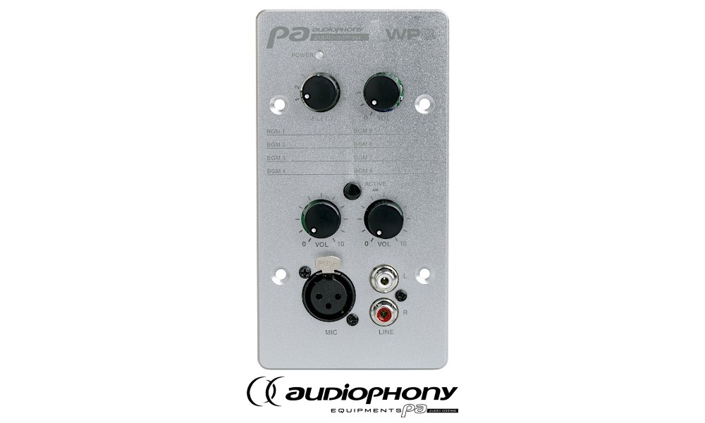 AUDIOPHONY WP8 Controller mit Mic/Line-Eingang, Zonenwahl-Schalter, Volumen. Passend zu Audiophony PREZONE88