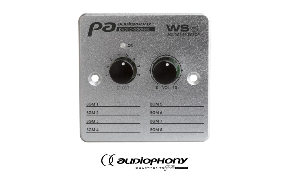 AUDIOPHONY WS8 Controller mit Zonenwahl-Schalter, Volumen. Passend zu Audiophony PREZONE88