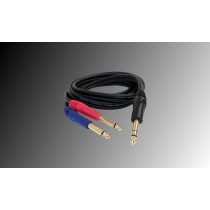 PROJECT HiGrade Audiokabel 2 x Jack 6.3mm - 1 x Stereojack 6.3mm - 2m