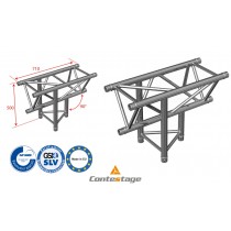 CONTESTAGE AG29-035 T-Winkel triangular 90°, Vertikal, 3 Directions, Farbe ALU