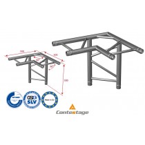 CONTESTAGE AGDUO-08 Winkel 90° Flach - 3 Directions, Farbe ALU