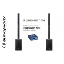 AUDIOPHONY iLINE PA-SET4 Aktives Dual Säulen-System mit Lautsprecher-Prozessor, DSP, Converter, 2x1200W RMS