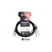 HILEC PREMIUM SERIE Audiokabel 2 x Mono Jack 6.3mm - 2 x RCA/Cinch