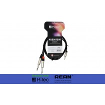 HILEC PREMIUM SERIE Audiokabel 1 x Stereo Minijack 3.5mm - 2 x Monojack 6.3mm