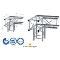 CONTESTAGE DECO22Q-AG02 Winkel 90° -  3 Directions, Farbe ALU