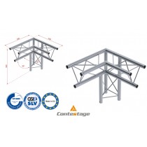 CONTESTAGE DECO22T-AG02 Triangular Winkel 90° RECHTS - 3 Directions, Farbe ALU