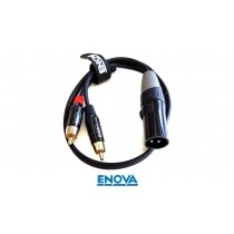 ENOVA EC-A3-CLMM-XM Spezial Audio-Kabel 2 x RCA/Cinch auf XLR/M 3-pol, L/R Stereo, Länge 20cm