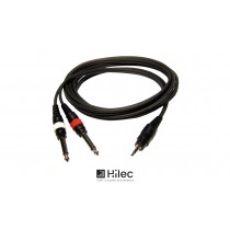 HILEC Audiokabel Stereo Minijack 3.5mm - 2 x Jack 6.3mm
