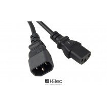 HILEC IECMF-SERIE IEC-Netzkabel (Stecker/Buchse) - Längen 1m/3m/5m