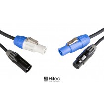 HILEC PC-HYBRID-XLR3 DMX/Netz-Hybrid-Kabel mit SEETRONIC POWERCON & XLR 3-Pol