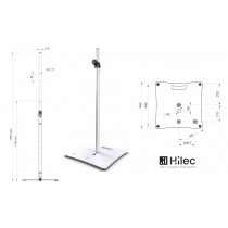 HILEC STICK-SW Lautsprecherständer mit schwerem Ecksockel - Weiss