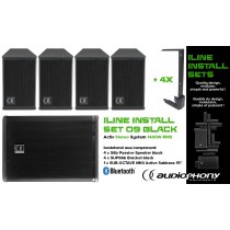 AUDIOPHONY iLINE INSTALL SET 9 BLACK Aktiv Stereo System 1400W, Bluetooth