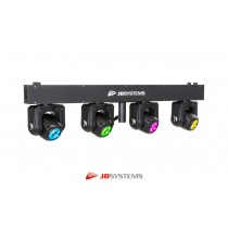 JB SYSTEMS QUADRA MOVE Licht-Bar mit 4 rotierenden Moving heads, 4x40W RGBW, integrierte Programme, DMX, 35mm Stativ-Flansch