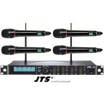 JTS R-4HM4AB-SET Professionelles UHF-System, 4 Kondensator-Handmikrofone, 4-Kanal