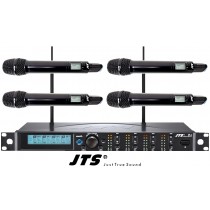 JTS R-4HM4BB SET Professionelles UHF-System, 4 dynamische Handmikrofone, 4-Kanal