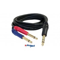 PROJECT HiGrade Audiokabel 2 x Jack 6.3mm - 1 x Stereojack 6.3mm - 2m