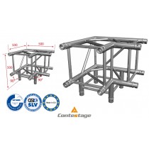 CONTESTAGE QUATRO-A02 heavy-duty Winkel 90°, 3 Directions, Farbe ALU