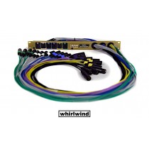 WHIRLWIND CATMASTER Sechs NEUTRIK® EtherCON-Anschlüsse und jeweils vier farbcodierte Anschluss-Kabel mit XLR/M-Steckern, 19"/1U Blende