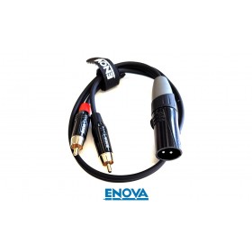 ENOVA EC-A3-CLMM-XM Spezial Audio-Kabel 2 x RCA/Cinch auf XLR/M 3-pol, L/R Stereo, Länge 20cm