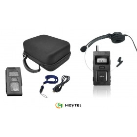 MAYTEL MULTICOM HANDS-FREE Headset/Transceiver-Set für kabellose Kommunikation zwischen Tour-Guides, Stagehands, Security