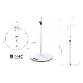 HILEC STICK-RW Lautsprecherständer mit schwerem Rundsockel - Weiss