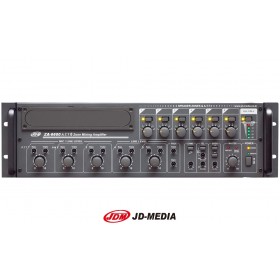 JD-MEDIA ZA-6600 6-Zonen Mischer-Zentrale 600W, HI-Z/100V, 4 Ohm, 5 Mic/Line-Eingänge