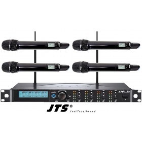 JTS R-4HM4BB-SET Professionelles UHF-System, 4 dynamische Handmikrofone, 4-Kanal