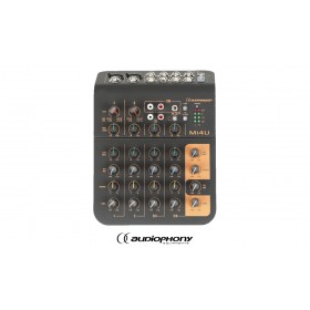 AUDIOPHONY Mi4U Kompakter 4-Kanal Audio-Mixer mit USB-Schnittstelle