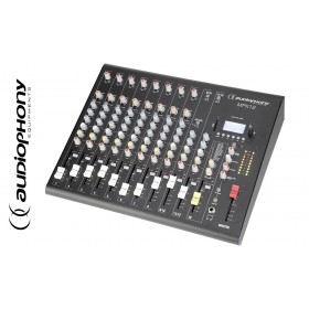 AUDIOPHONY MPX12 Stereo-Mixer mit 8 Mic/Line-Eingängen, 2 Stereo Line-Eingängen, Bluetooth®, USB/SD-Player, DSP FX-Effekt-Unit