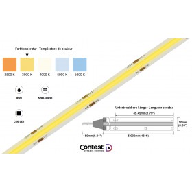 CONTEST PURETAPECOB528-WARM COB-LED-Tape Warmweiss 3000K, IP20