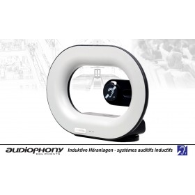 AUDIOPHONY BM-DESK Portable Induktionsschlaufe mit integriertem Verstärker, Mikrofon, Akku