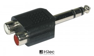 HILEC ADAPT900 Adapter 2 x Cinchbuchse - 1 x Stereo Jack 6.3mm